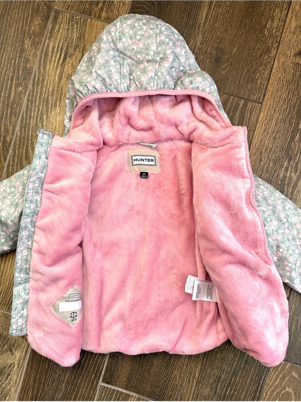 Hunter Toddler Girls' Ditsy Floral Midweight Water Resistant Jacket—3T - Picture 6 of 7